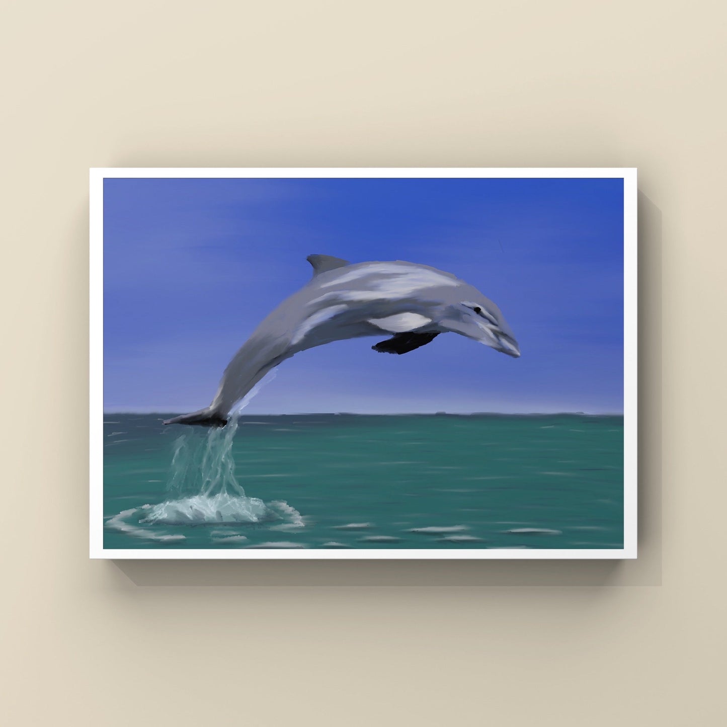 "Jumping Dolphin"- Digital Drawing- Photo Print